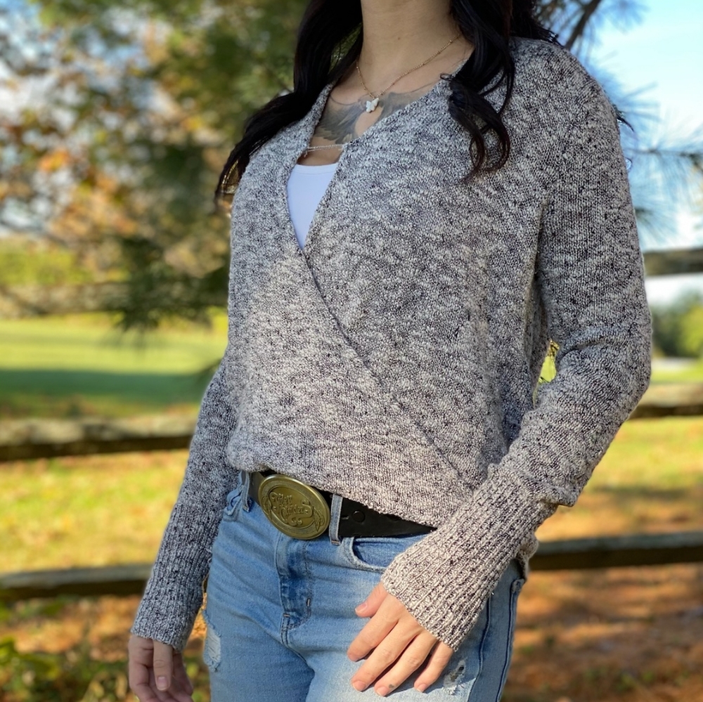 Slouchy V-Neck Wool Blend Sweater - Comfy Lightweight Fall Top
